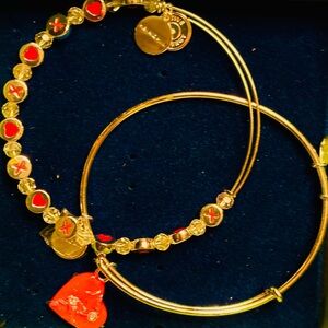 ALEX AND ANI NWT Gold and Red Heart Charm Bracelet Set ❤️❤️❤️🇺🇸